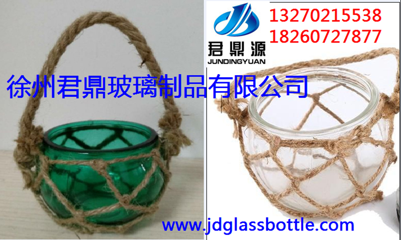 手工麻繩網(wǎng)兜提手JD-Y818-玻璃瓶生產(chǎn)廠家